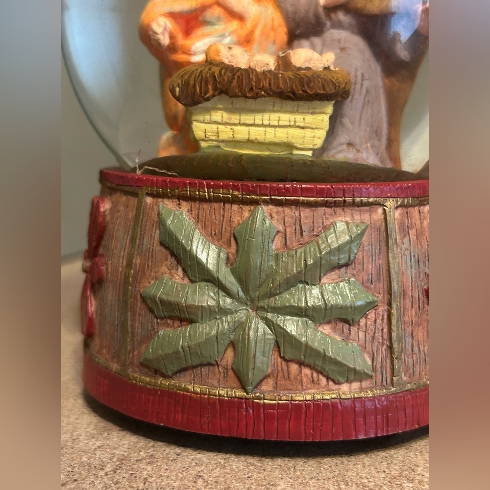 Vintage Nativity Snow Globe Hand Painted Holy Family Christmas Decor - Picture 10 of 16